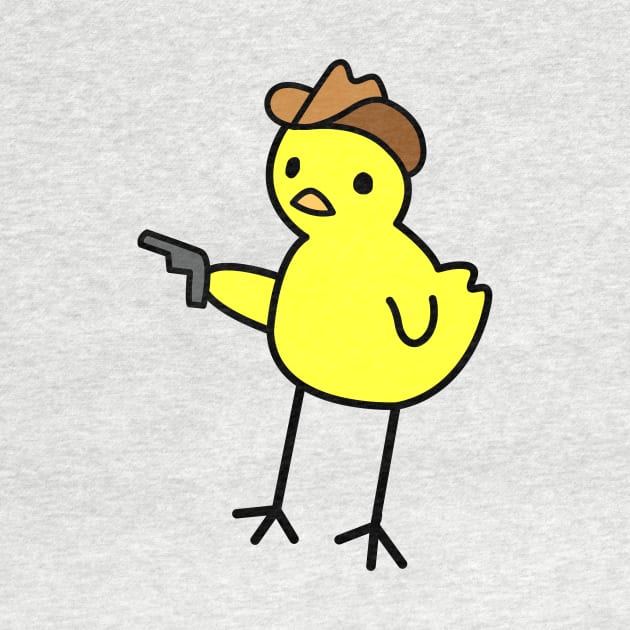 Chicken holding a gun by Orimei